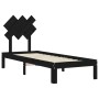 Estructura de cama individual con cabecero madera maciza negro de vidaXL, Camas y somieres - Ref: Foro24-3193690, Precio: 98,...