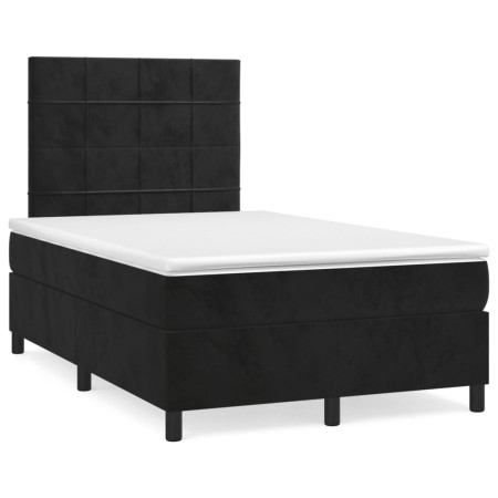 Cama box spring con colchón terciopelo negro 120x190 cm de vidaXL, Camas y somieres - Ref: Foro24-3269997, Precio: 403,99 €, ...