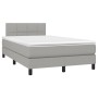 Cama box spring con colchón y LED tela gris claro 120x190 cm de vidaXL, Camas y somieres - Ref: Foro24-3270039, Precio: 384,8...