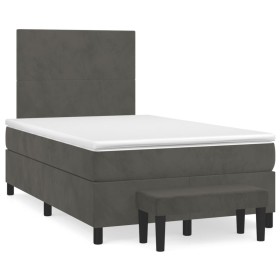 Cama box spring con colchón terciopelo gris oscuro 120x190 cm de vidaXL, Camas y somieres - Ref: Foro24-3270458, Precio: 432,...