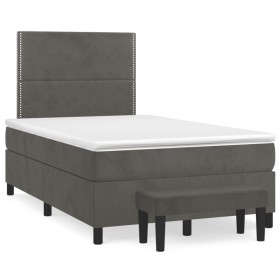 Cama box spring con colchón terciopelo gris oscuro 120x190 cm de vidaXL, Camas y somieres - Ref: Foro24-3270464, Precio: 450,...