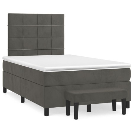 Cama box spring con colchón terciopelo gris oscuro 120x190 cm de vidaXL, Camas y somieres - Ref: Foro24-3270470, Precio: 441,...