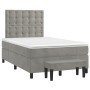 Cama box spring con colchón terciopelo gris claro 120x190 cm de vidaXL, Camas y somieres - Ref: Foro24-3270493, Precio: 453,4...