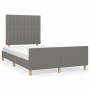 Estructura de cama con cabecero tela gris oscuro 120x190 cm de vidaXL, Camas y somieres - Ref: Foro24-3270528, Precio: 171,08...