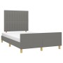 Estructura de cama con cabecero tela gris oscuro 120x190 cm de vidaXL, Camas y somieres - Ref: Foro24-3270528, Precio: 171,08...