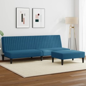 Set aus 2-teiligen Sofas aus blauem Samt von vidaXL, Sofas - Ref: Foro24-3216273, Preis: 275,87 €, Rabatt: %