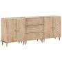 Aparador 3 piezas madera maciza de mango 60x33x75 cm de vidaXL, Aparadores - Ref: Foro24-3206308, Precio: 403,96 €, Descuento: %