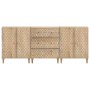 3-teiliges Sideboard aus massivem Mangoholz 60x33x75 cm von vidaXL, Sideboards - Ref: Foro24-3206308, Preis: 403,96 €, Rabatt: %