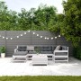 Garden furniture set 7 pieces with solid pine wood and white cushions by vidaXL, Garden sets - Ref: Foro24-3250937, Price: 68...