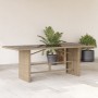 Garden table with glass surface, beige PE rattan, 190x80x74 cm. by vidaXL, Garden tables - Ref: Foro24-365307, Price: 182,11 ...