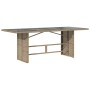 Mesa de jardín superficie de vidrio ratán PE beige 190x80x74 cm de vidaXL, Mesas de jardín - Ref: Foro24-365307, Precio: 182,...