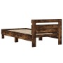 Cama con cabecero madera de ingeniería roble ahumado 100x200 cm de vidaXL, Camas y somieres - Ref: Foro24-838530, Precio: 87,...