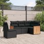 5-teiliges Gartenmöbel-Set und Kissen aus synthetischem Rattan schwarz von vidaXL, Gartensets - Ref: Foro24-3260053, Preis: 3...