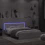 Bed frame with headboard and white LED lights 150x200 cm by vidaXL, Beds and slatted bases - Ref: Foro24-3207602, Price: 182,...