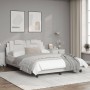 Bed frame with LED lights white synthetic leather 120x200 cm by vidaXL, Beds and slatted bases - Ref: Foro24-3214009, Price: ...