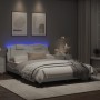 Bed frame with LED lights white synthetic leather 120x200 cm by vidaXL, Beds and slatted bases - Ref: Foro24-3214009, Price: ...