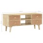 Solid mango wood TV cabinet 110x30x45 cm by vidaXL, TV Furniture - Ref: Foro24-287874, Price: 173,85 €, Discount: %