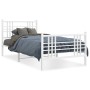 Metal bed frame with headboard and footboard white 100x200 cm by vidaXL, Beds and slatted bases - Ref: Foro24-376386, Price: ...