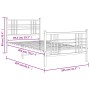 Metal bed frame with headboard and footboard white 100x200 cm by vidaXL, Beds and slatted bases - Ref: Foro24-376386, Price: ...