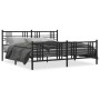 Black metal headboard and footboard bed frame 180x200 cm by vidaXL, Beds and slatted bases - Ref: Foro24-376346, Price: 146,0...