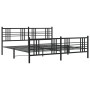 Black metal headboard and footboard bed frame 180x200 cm by vidaXL, Beds and slatted bases - Ref: Foro24-376346, Price: 146,0...