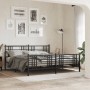 Black metal headboard and footboard bed frame 180x200 cm by vidaXL, Beds and slatted bases - Ref: Foro24-376346, Price: 146,0...