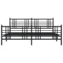 Black metal headboard and footboard bed frame 180x200 cm by vidaXL, Beds and slatted bases - Ref: Foro24-376346, Price: 146,0...