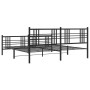 Black metal headboard and footboard bed frame 180x200 cm by vidaXL, Beds and slatted bases - Ref: Foro24-376346, Price: 146,0...