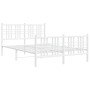 Estructura cama metal con cabecero y estribo blanco 140x200 cm de vidaXL, Camas y somieres - Ref: Foro24-376392, Precio: 127,...