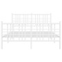 Estructura cama metal con cabecero y estribo blanco 140x200 cm de vidaXL, Camas y somieres - Ref: Foro24-376392, Precio: 127,...