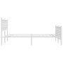 Metal bed frame with headboard and white footboard 140x200 cm by vidaXL, Beds and slatted bases - Ref: Foro24-376392, Price: ...