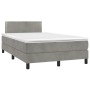 Box spring bed with light gray velvet mattress 120x190 cm by vidaXL, Beds and slatted bases - Ref: Foro24-3269831, Price: 366...