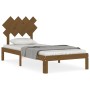 Honey brown solid wood bed frame with headboard by vidaXL, Beds and slatted bases - Ref: Foro24-3193694, Price: 116,99 €, Dis...