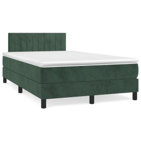 Cama box spring con colchón terciopelo verde oscuro 120x190 cm de vidaXL, Camas y somieres - Ref: Foro24-3269852, Precio: 376...