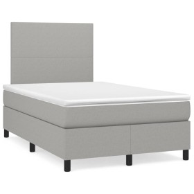 Box spring bed with light gray fabric mattress 120x190 cm by vidaXL, Beds and slatted bases - Ref: Foro24-3269867, Price: 408...