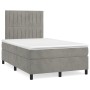 Cama box spring con colchón terciopelo gris claro 120x190 cm de vidaXL, Camas y somieres - Ref: Foro24-3270007, Precio: 408,2...