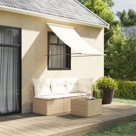 Retractable cream fabric and steel awning 100x150 cm by vidaXL, Awnings - Ref: Foro24-368757, Price: 29,63 €, Discount: %