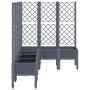 Planter with gray PP trellis 160x120x142 cm by vidaXL, Pots and planters - Ref: Foro24-367936, Price: 173,99 €, Discount: %