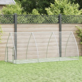 Rabbit cage, silver galvanized steel, 300x105x120 cm by vidaXL, Cages and habitats for small animals - Ref: Foro24-3281528, P...