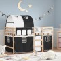 Cama alta niños con túnel madera pino blanco negro 80x200 cm de vidaXL, Camas y somieres - Ref: Foro24-3283835, Precio: 171,6...