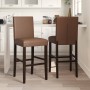 2 high stools made of solid rubber wood and synthetic leather by vidaXL, Kitchen stools - Ref: Foro24-4006184, Price: 142,13 ...