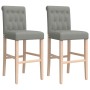 High stools 2 units solid rubber wood and fabric by vidaXL, Kitchen stools - Ref: Foro24-4006214, Price: 111,99 €, Discount: %