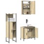 3-piece bathroom furniture set made of Sonoma oak plywood. by vidaXL, Bathroom furniture - Ref: Foro24-3214821, Price: 191,48...