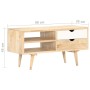 Solid mango wood TV cabinet 90x35x45 cm by vidaXL, TV Furniture - Ref: Foro24-287886, Price: 152,99 €, Discount: %