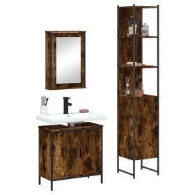 3-piece bathroom furniture set made of smoked oak plywood by vidaXL, Bathroom furniture - Ref: Foro24-3214802, Price: 184,03 ...