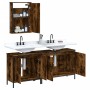 3-piece bathroom furniture set made of smoked oak plywood by vidaXL, Bathroom furniture - Ref: Foro24-3214792, Price: 164,96 ...