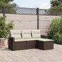 Garden sofa set 4 pieces with brown synthetic rattan cushions by vidaXL, Garden sets - Ref: Foro24-3220072, Price: 273,76 €, ...