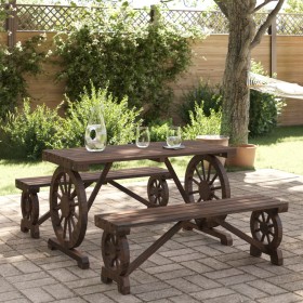 3-teiliges Garten-Esszimmerset aus massivem Tannenholz von vidaXL, Gartensets - Ref: Foro24-3207138, Preis: 312,19 €, Rabatt: %