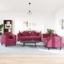 3-piece red velvet sofa set with cushions by vidaXL, Sofas - Ref: Foro24-3209251, Price: 763,06 €, Discount: %