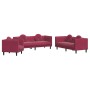 3-piece red velvet sofa set with cushions by vidaXL, Sofas - Ref: Foro24-3209251, Price: 763,06 €, Discount: %